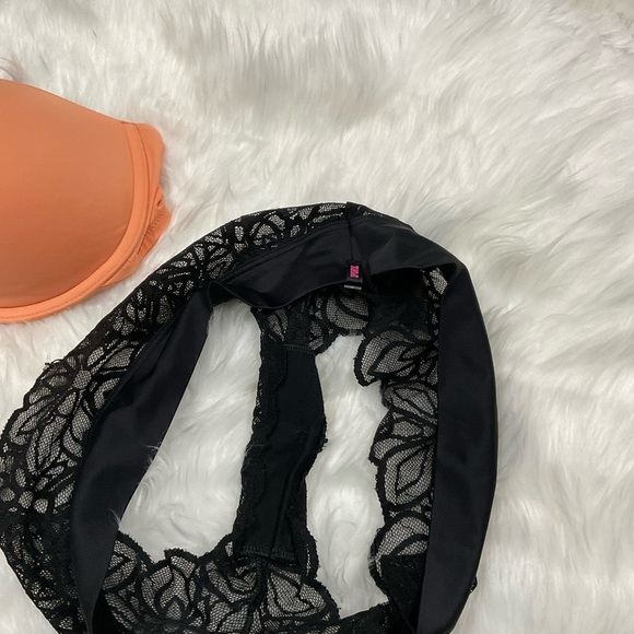PINK Victoria's Secret Orange and Black Bra Intimates - Picture 5 of 11